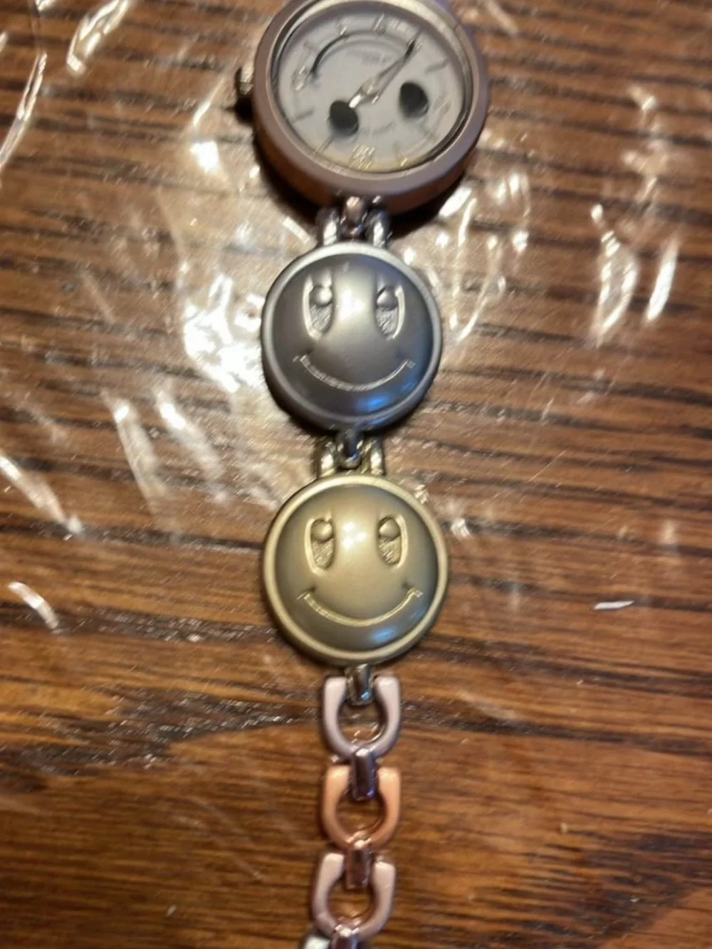 Silver Tone Smiley Face Bracelet Watch - Silver